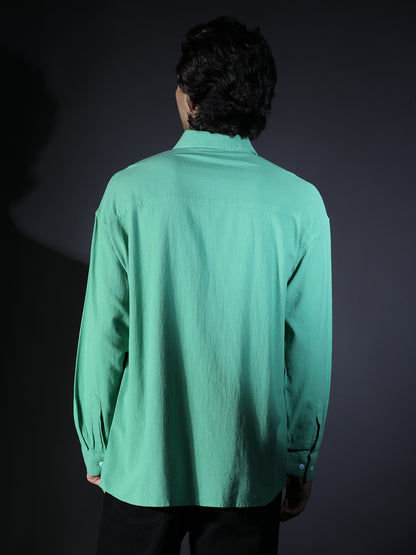 REGULAR FIT PLAIN SHIRT GREEN1