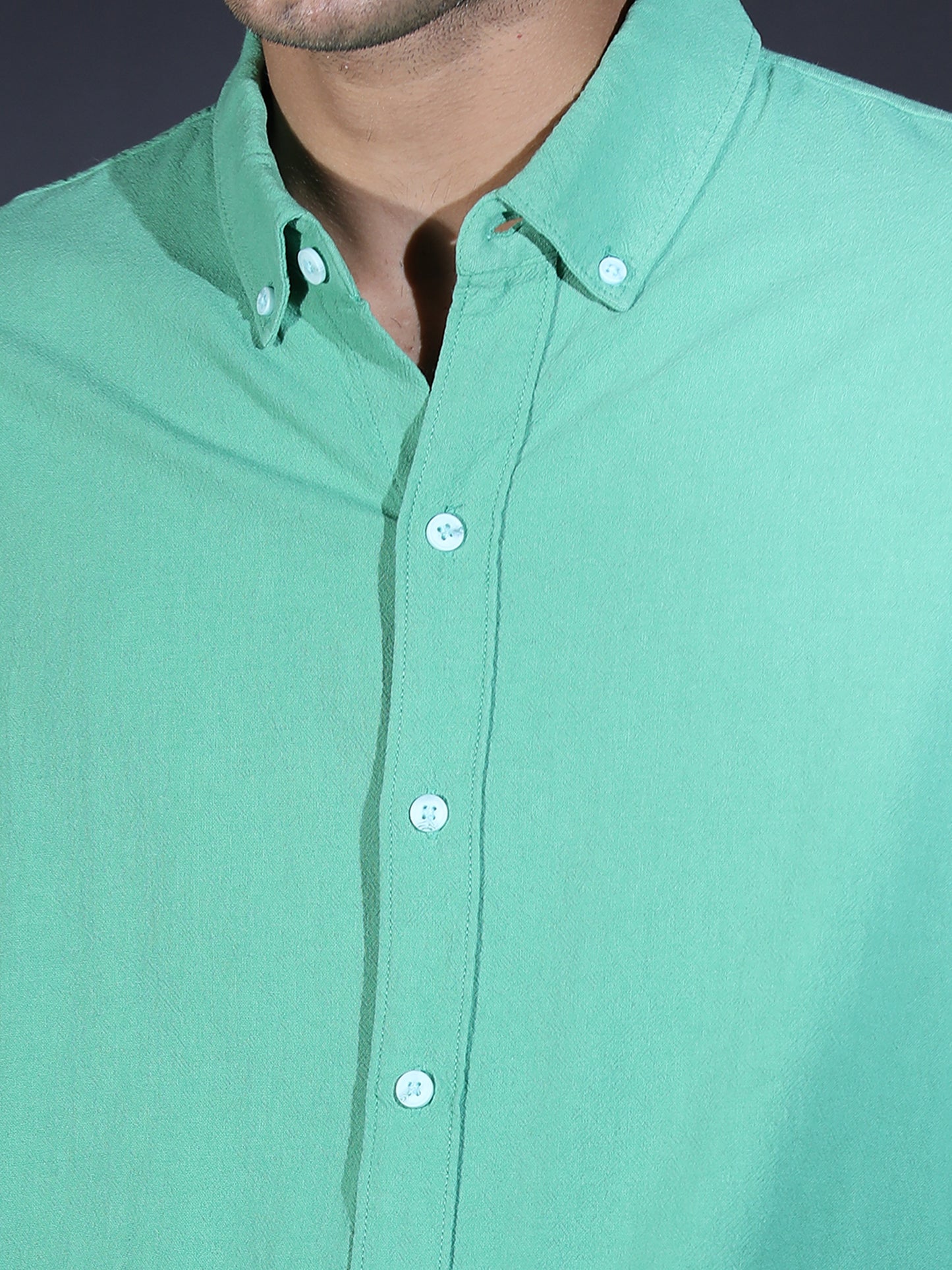 REGULAR FIT PLAIN SHIRT GREEN1