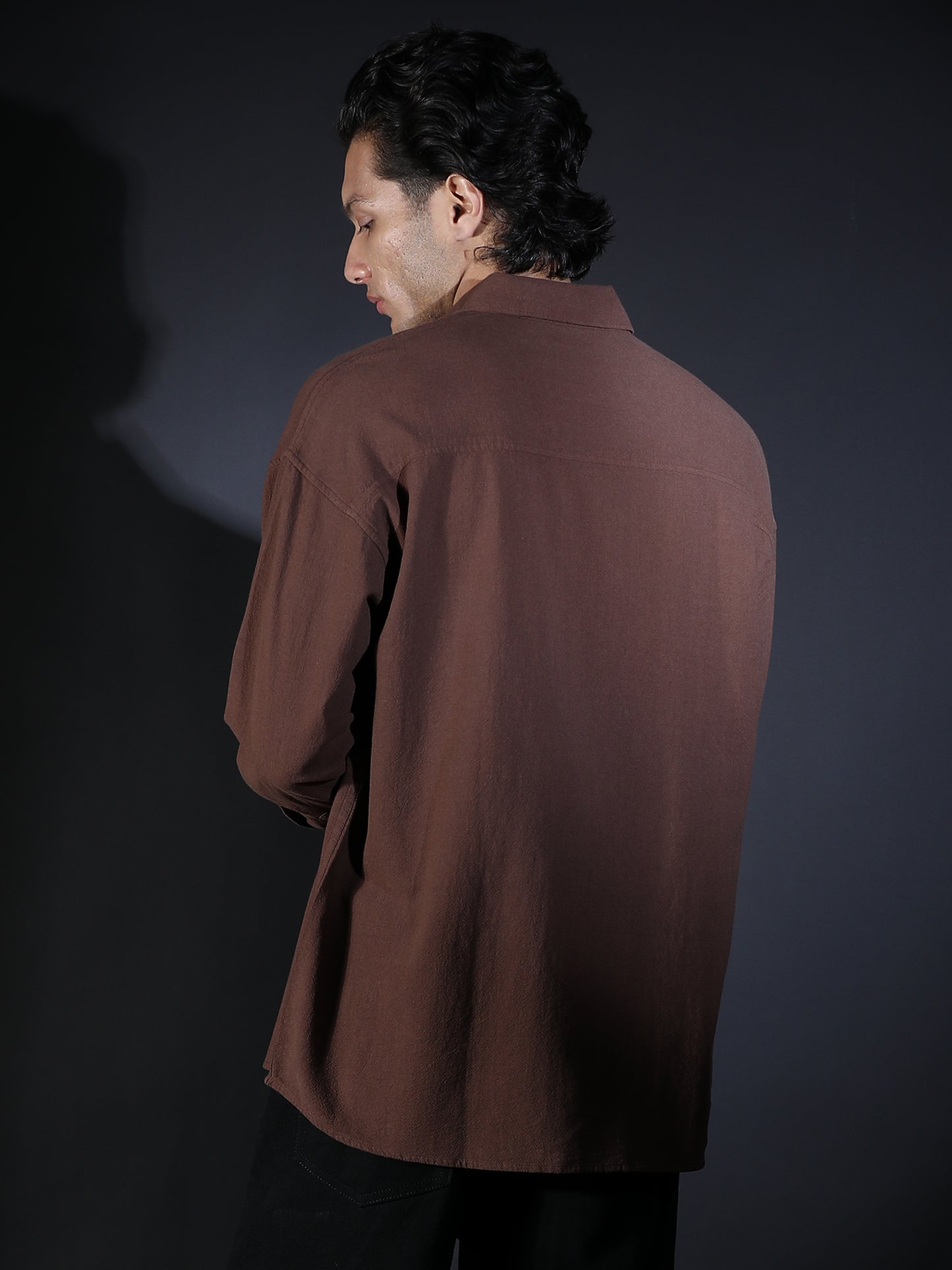 REGULAR FIT PLAIN SHIRT BROWN2