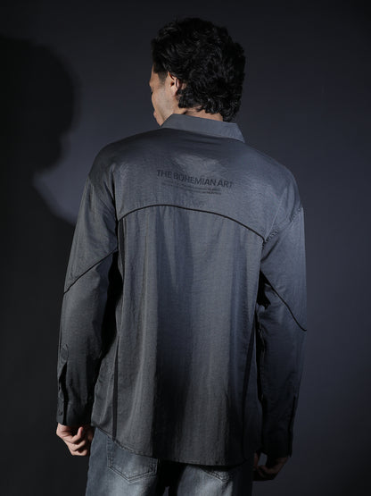 PLAIN FULL SLEEVE PIPING (SNAP) GREY