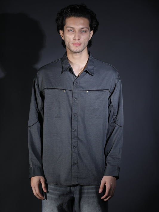 PLAIN FULL SLEEVE PIPING (SNAP) GREY