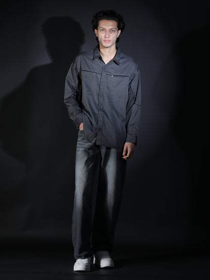 PLAIN FULL SLEEVE PIPING (SNAP) GREY