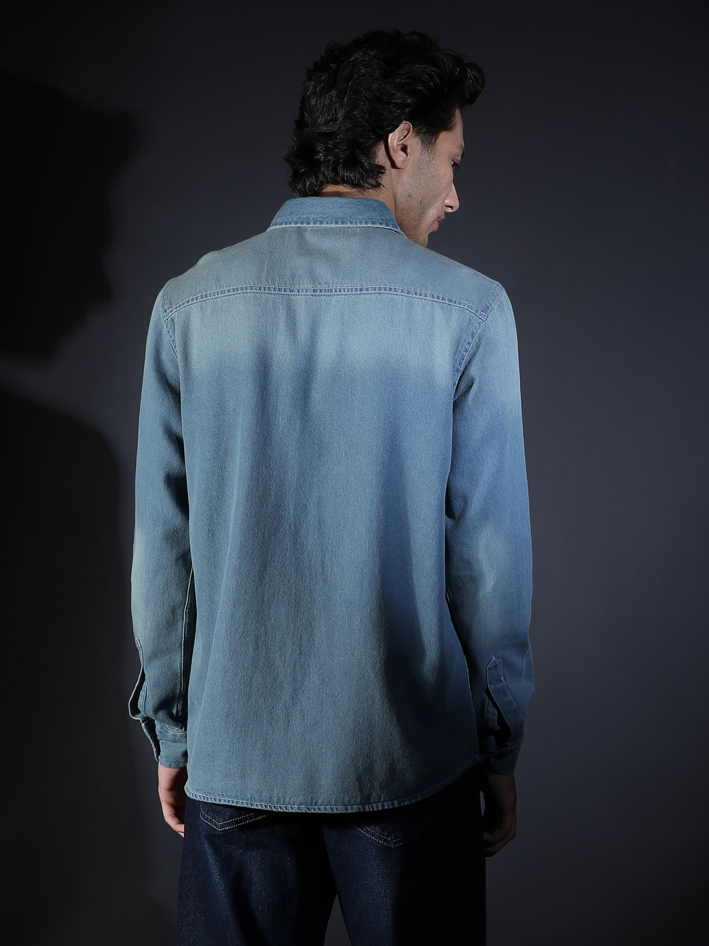 DOUBLE POCKET BLUE DENIM