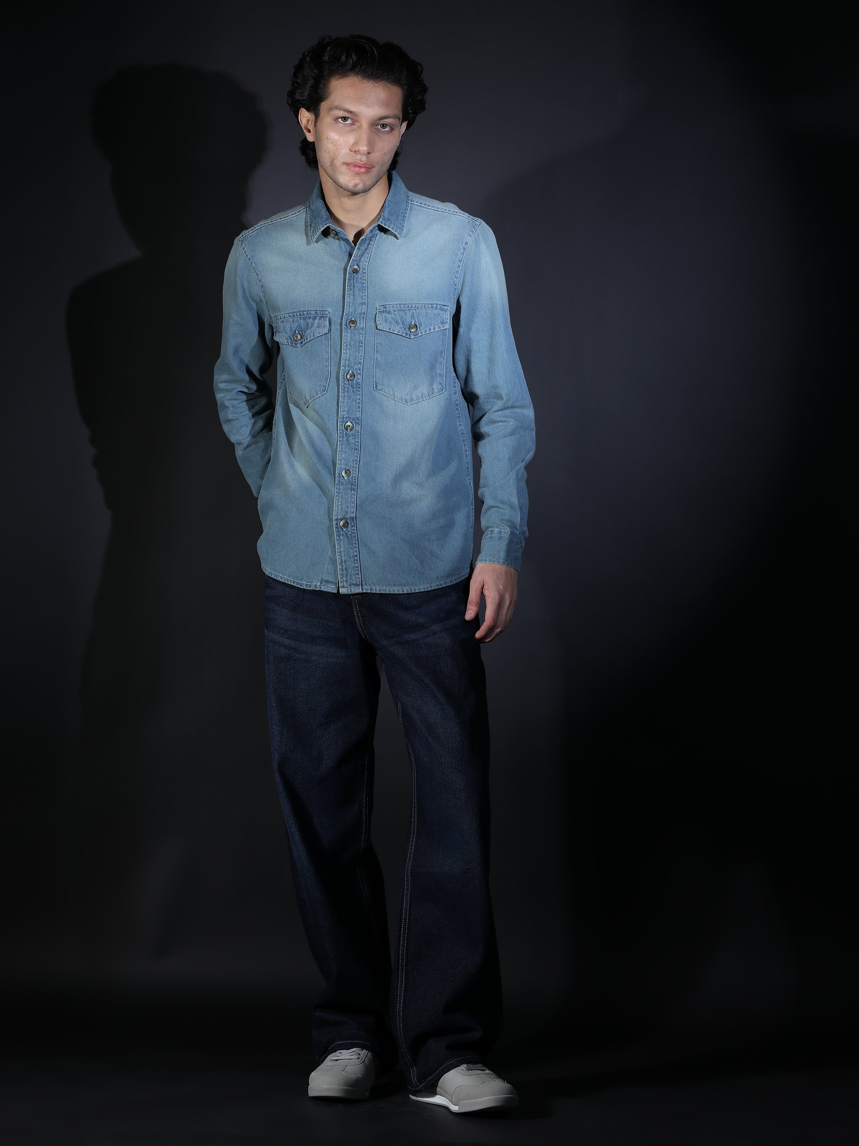 DOUBLE POCKET BLUE DENIM