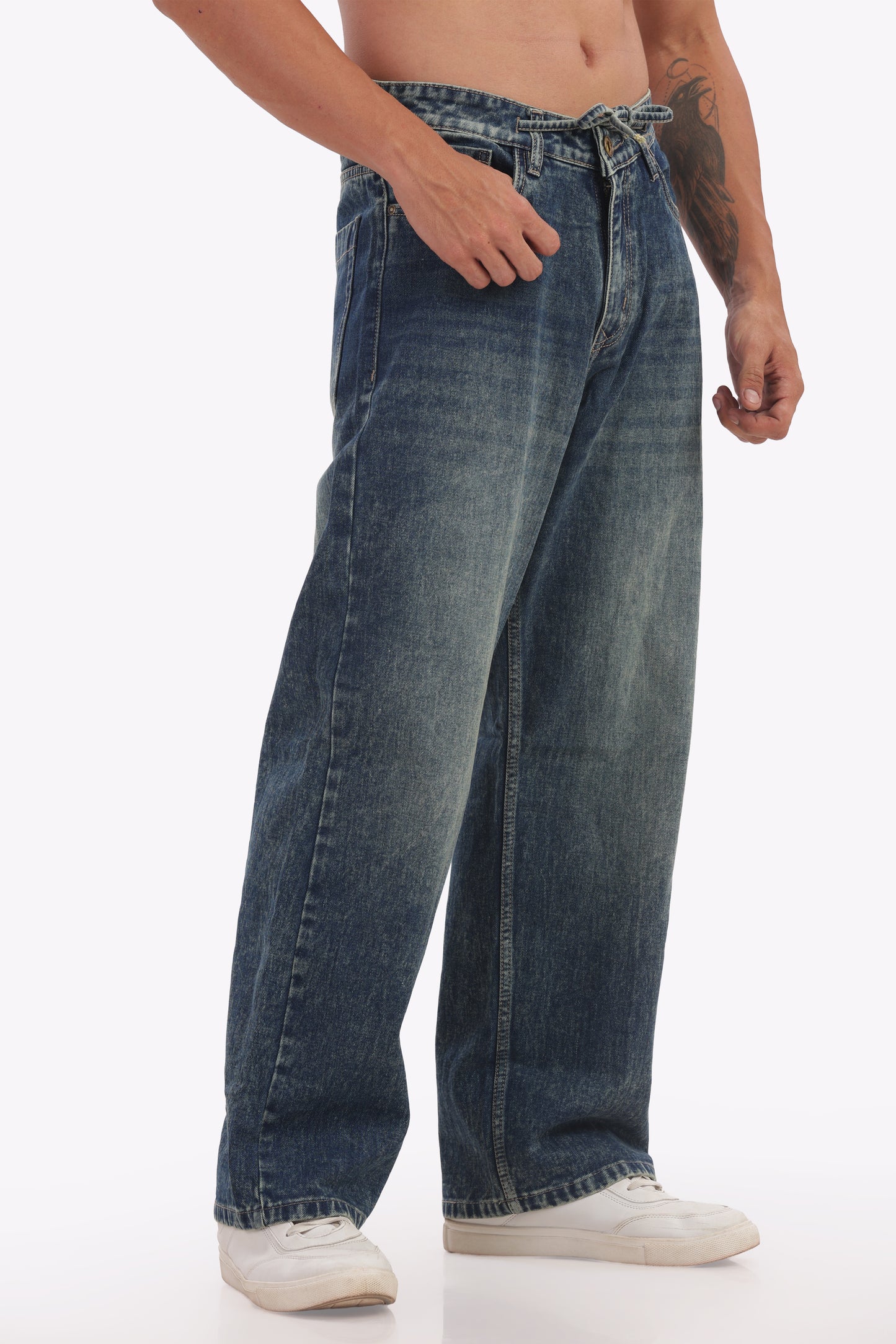 Mens denim pant jean baggy fit