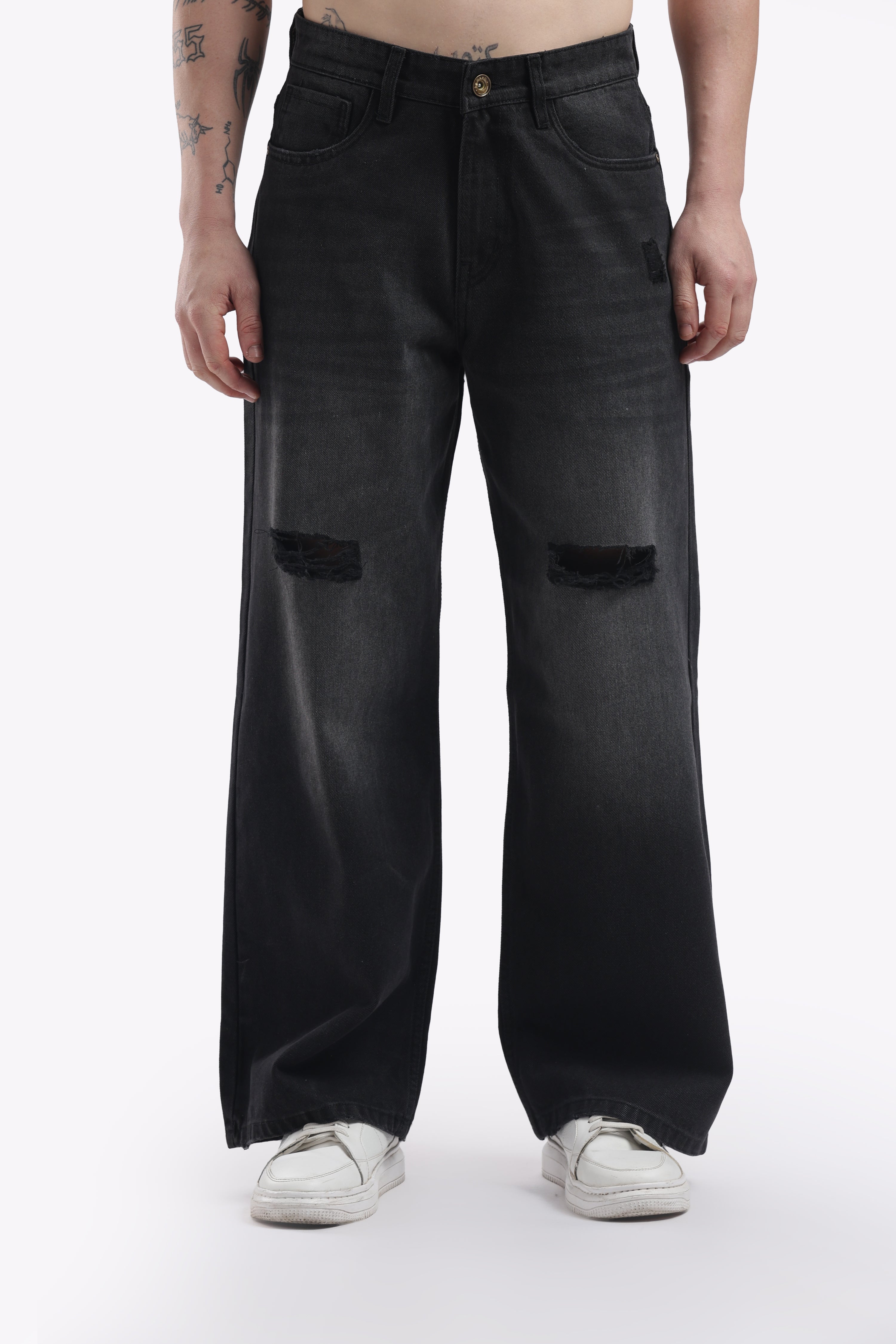 The Charcoal Slit Baggy (Washed Black)