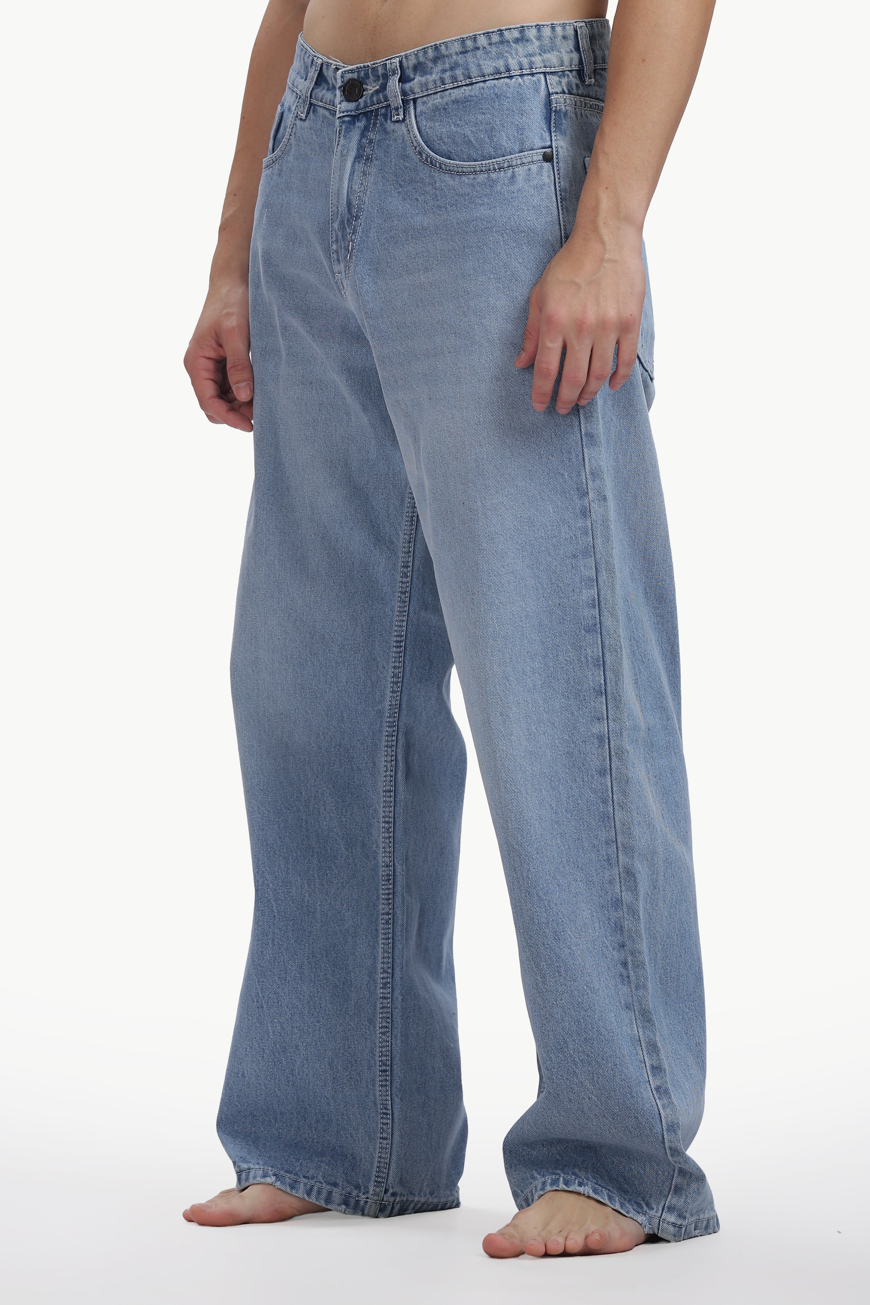 Retro Blue Loose Straight Jean