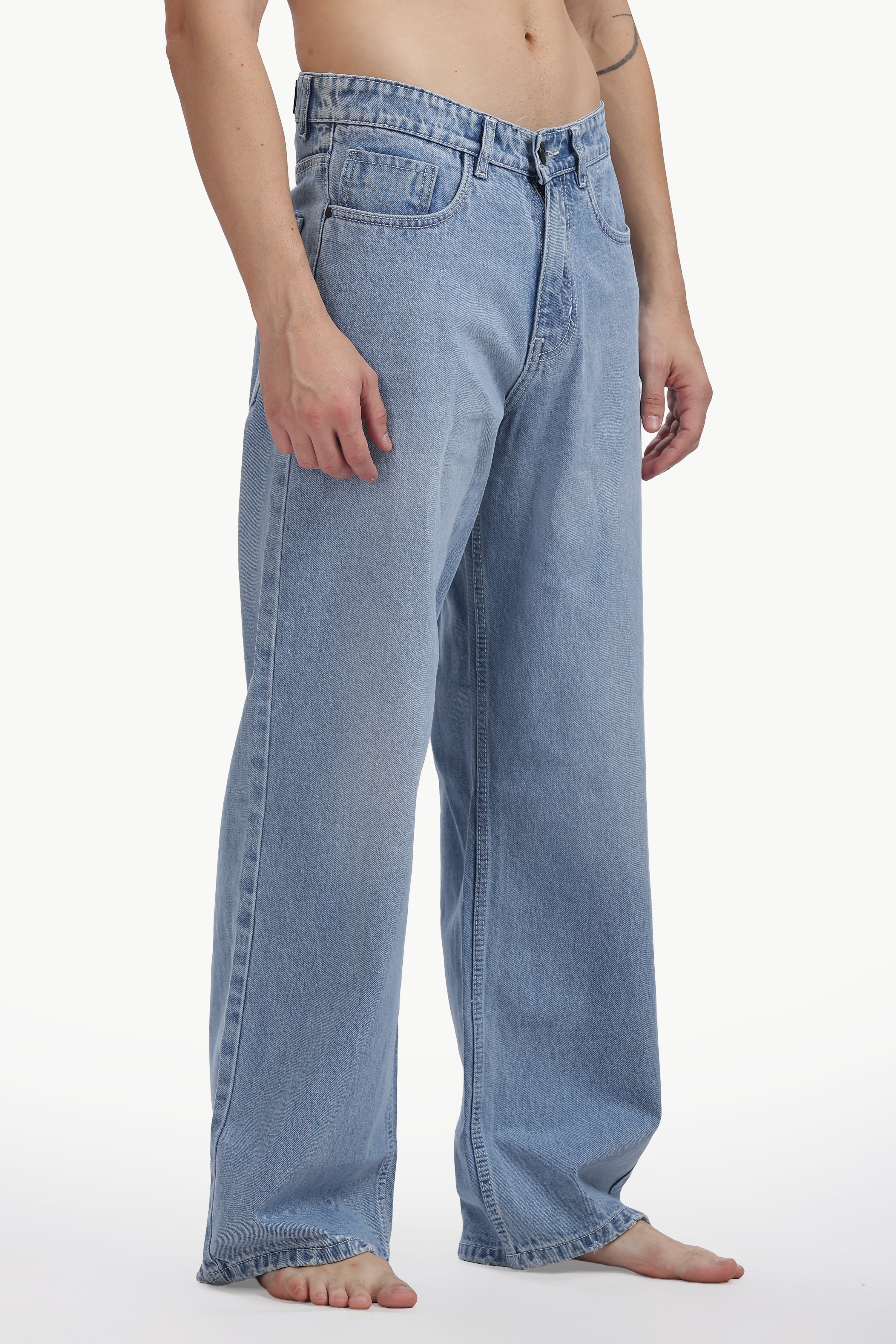 Retro Blue Loose Straight Jean