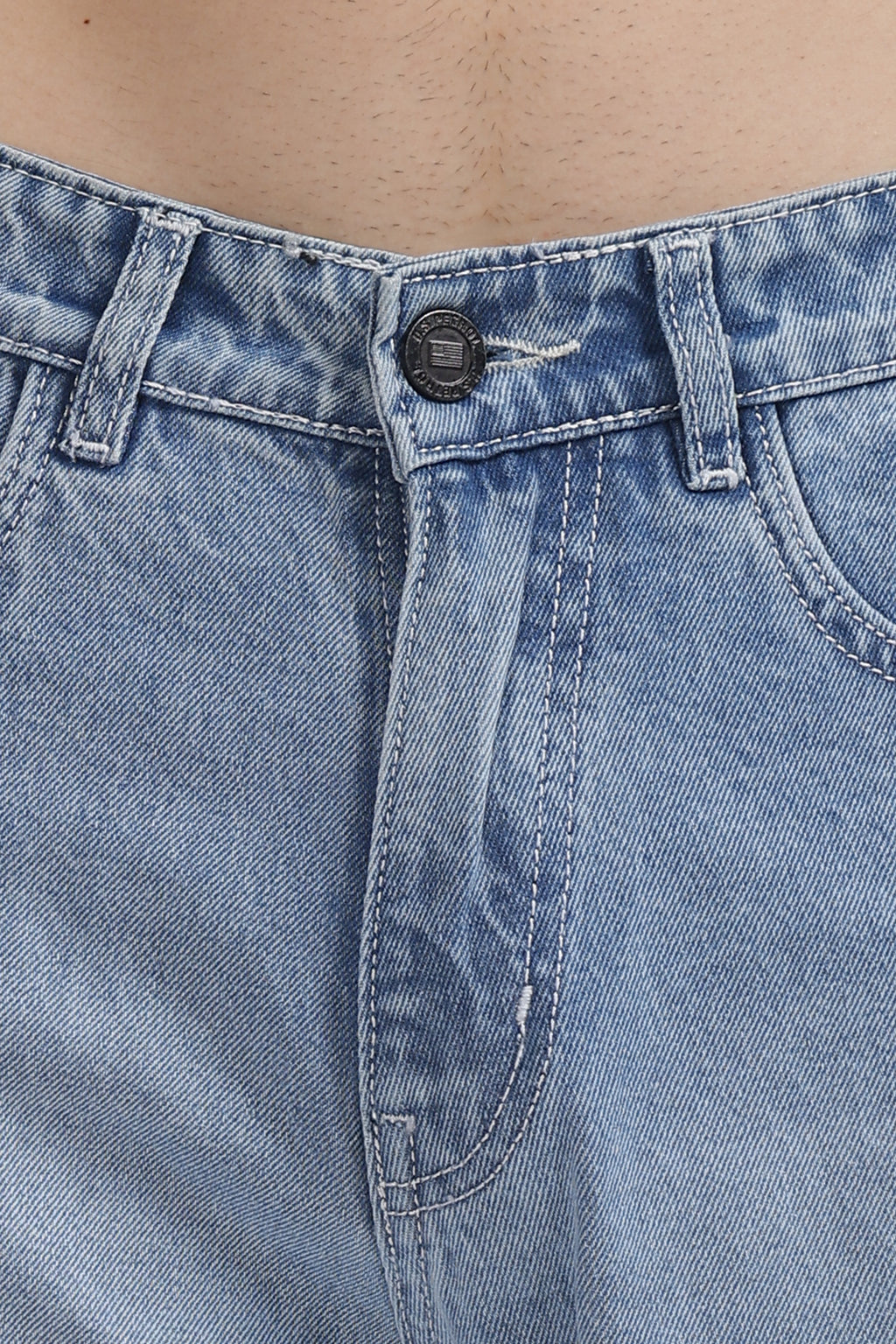 Retro Blue Loose Straight Jean