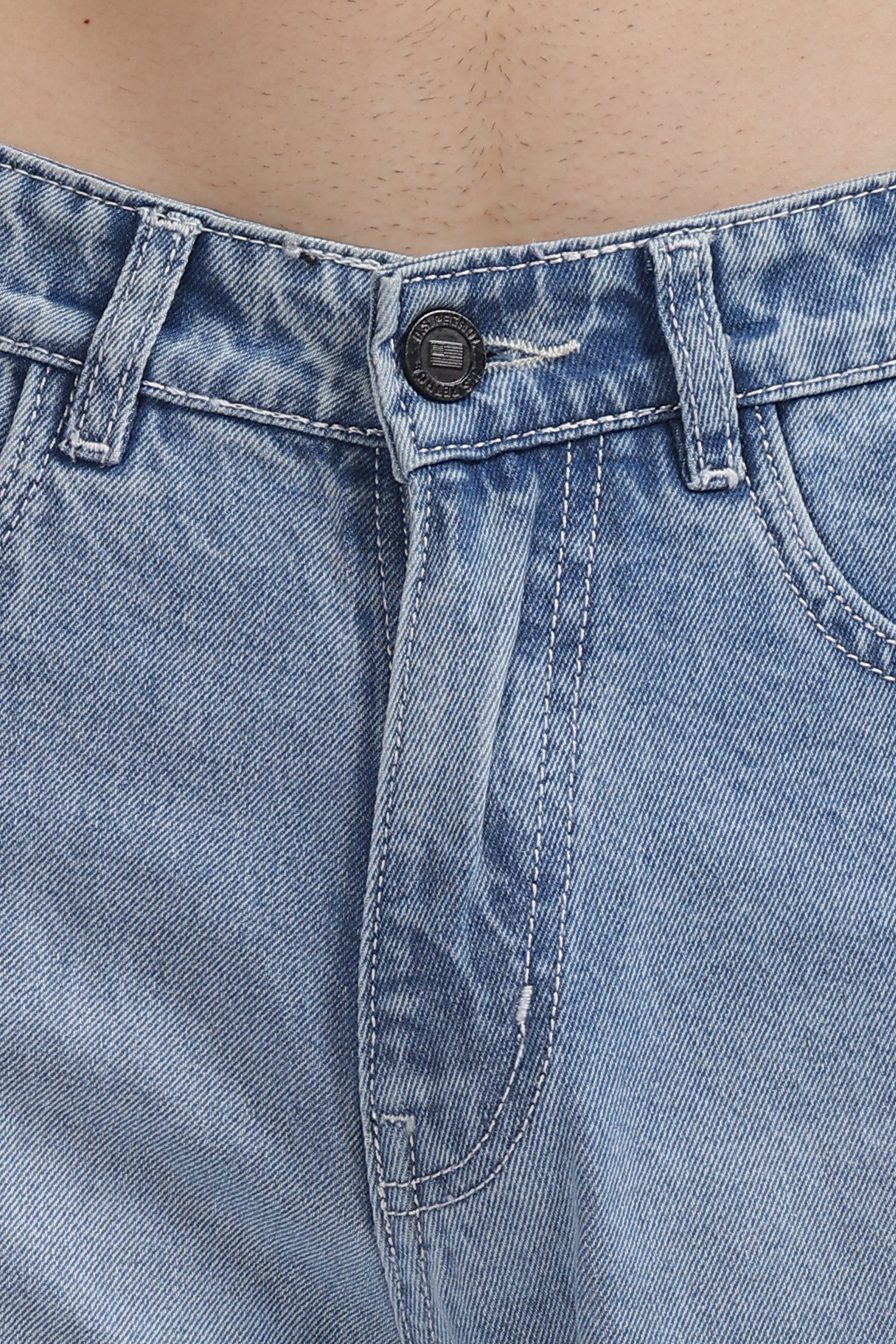 Retro Blue Loose Straight Jean