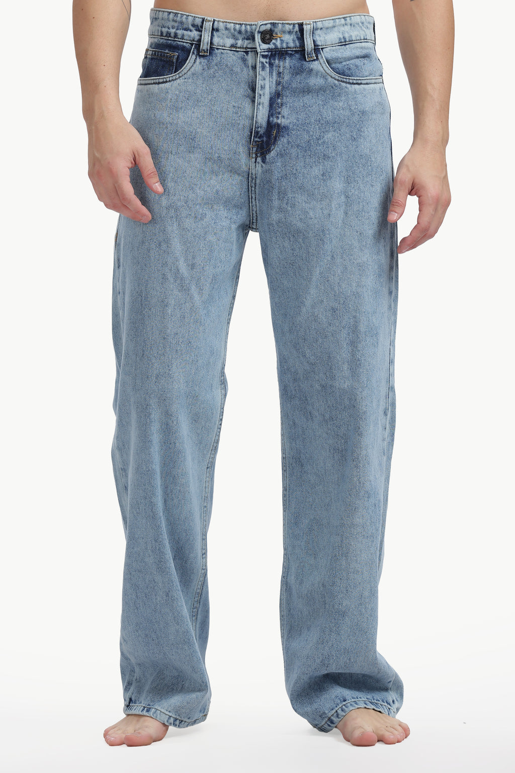Stonewash Blue Relaxed Straight Jean