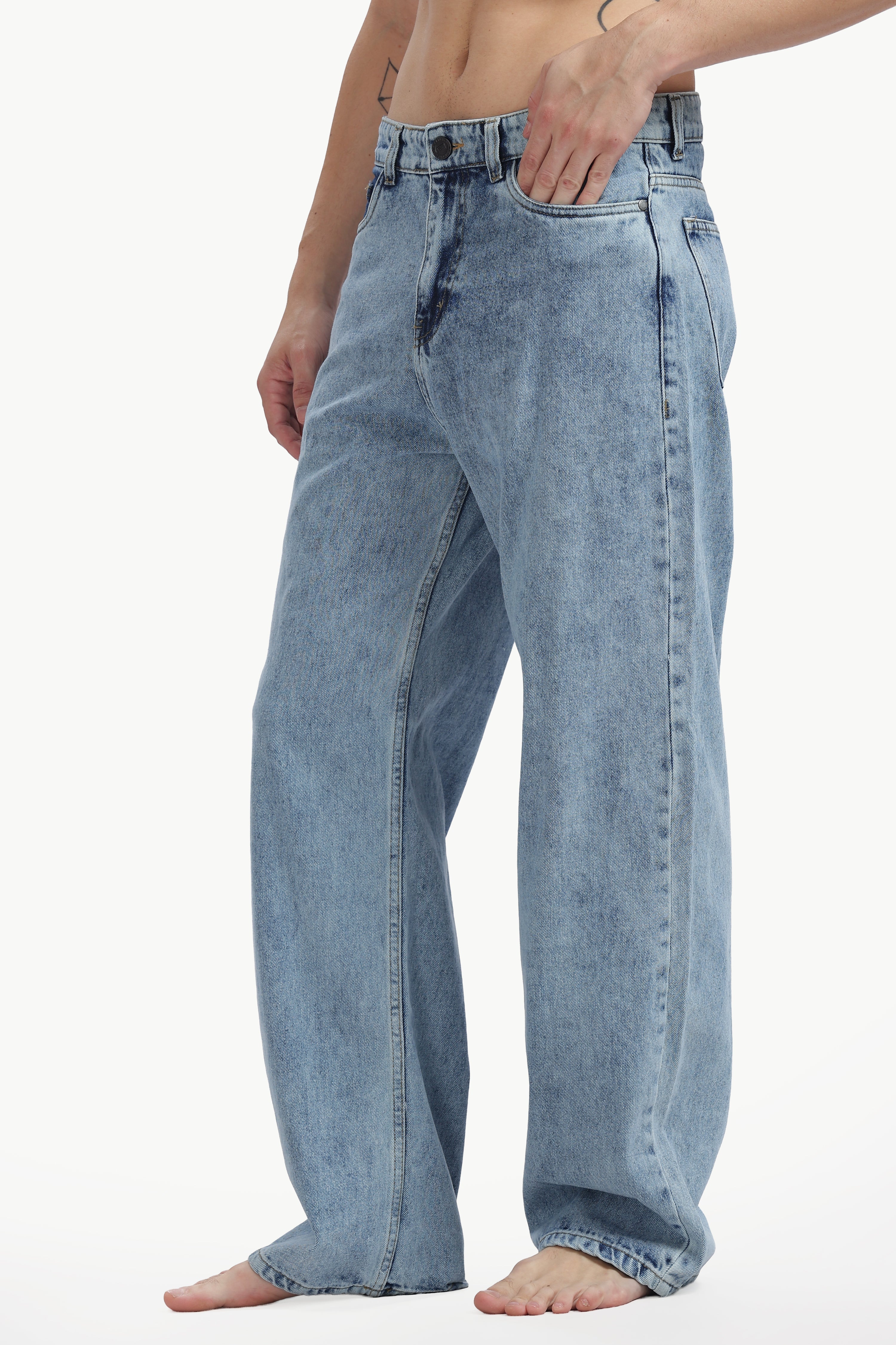 Stonewash Blue Relaxed Straight Jean