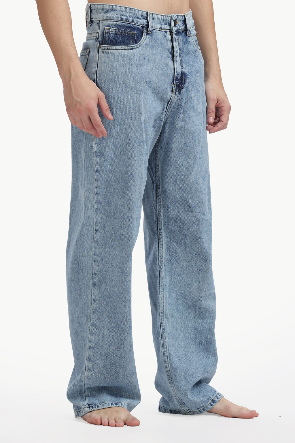 Stonewash Blue Relaxed Straight Jean
