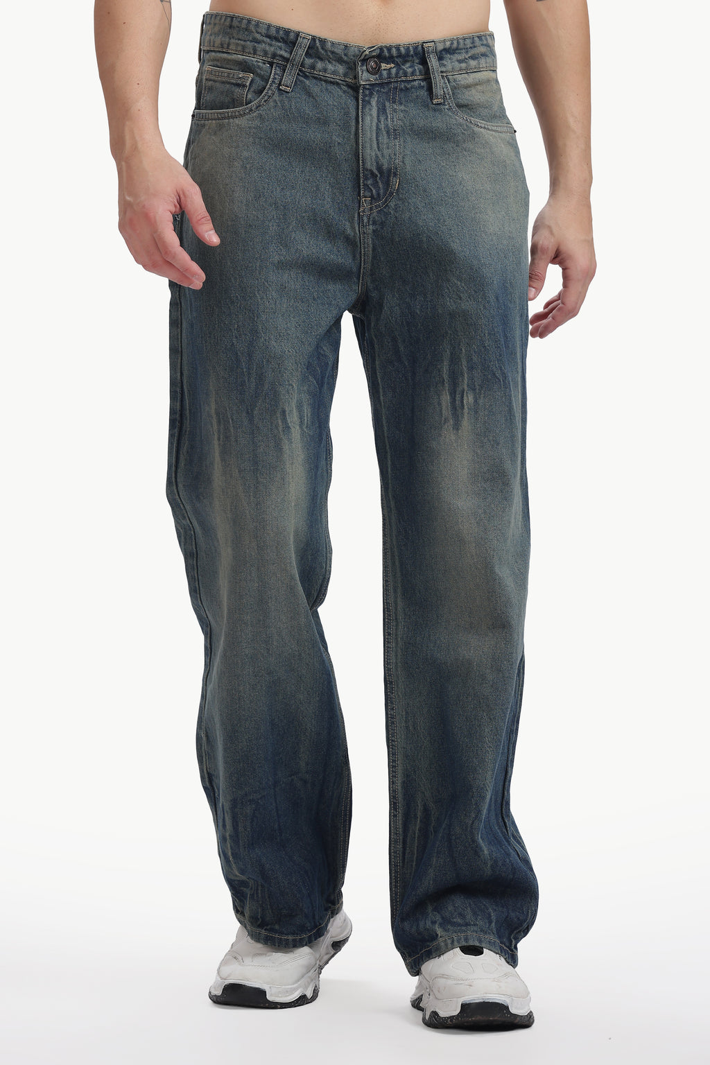 Faded Indigo Loose Fit Jeans