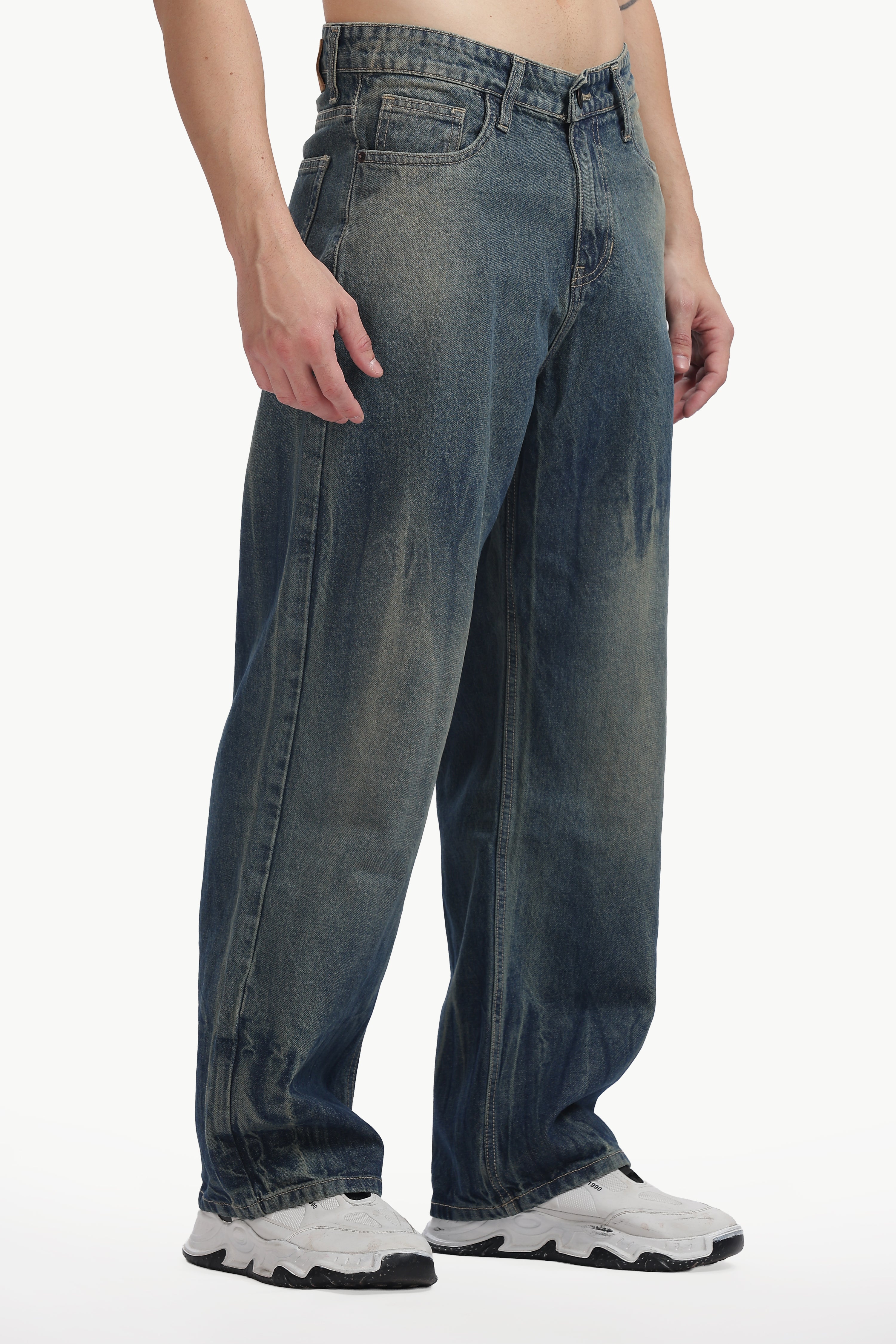 Faded Indigo Loose Fit Jeans