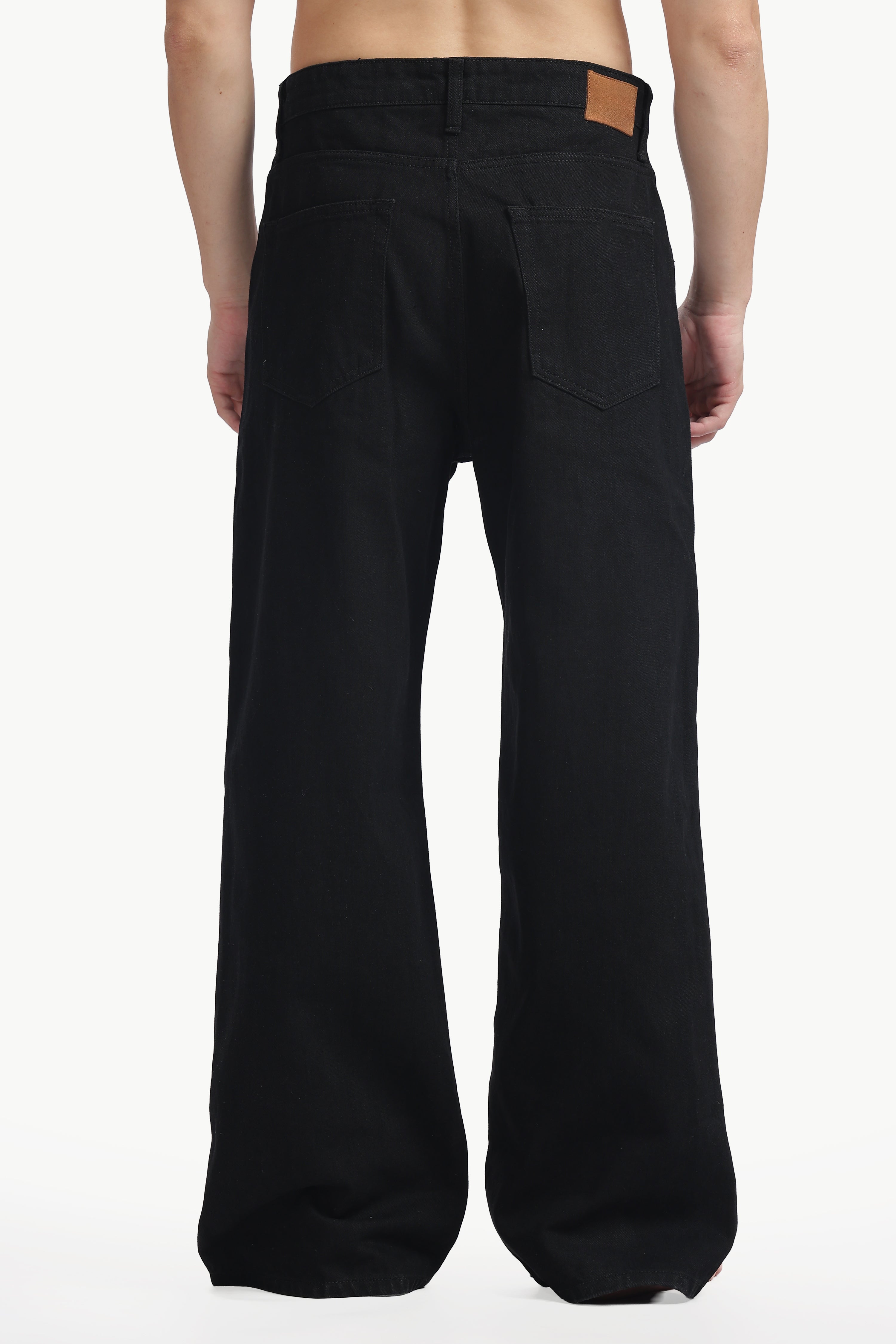 Jet Black Relaxed Wide Jeans