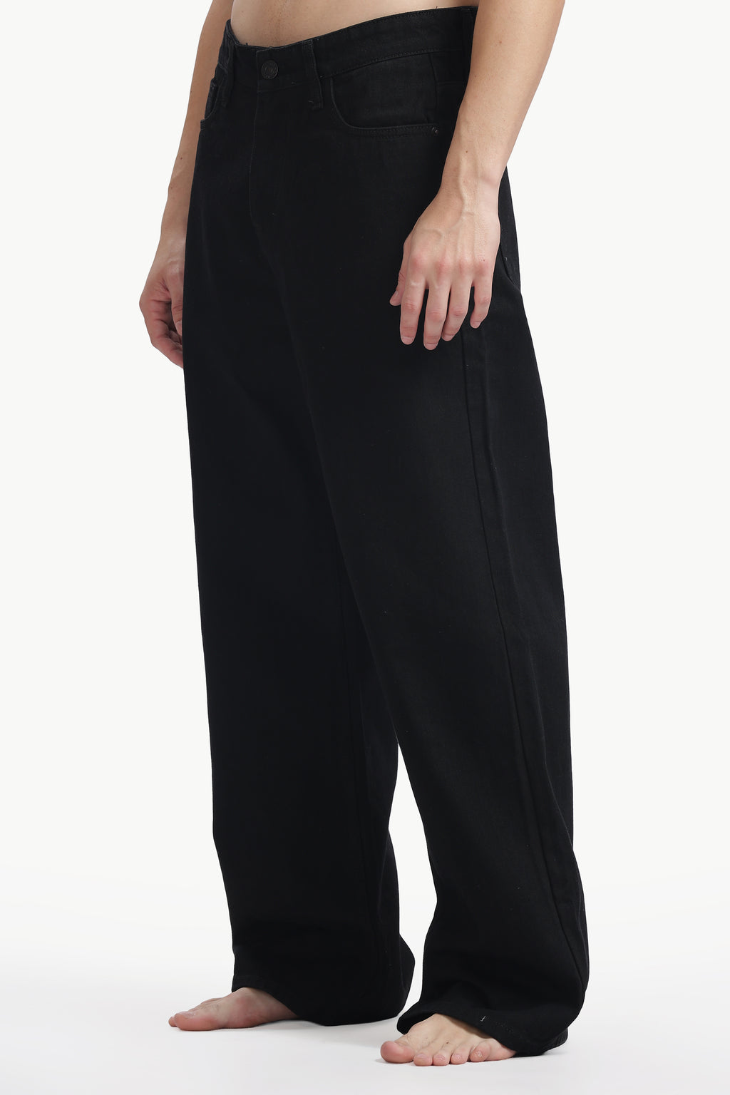 Jet Black Relaxed Wide Jeans