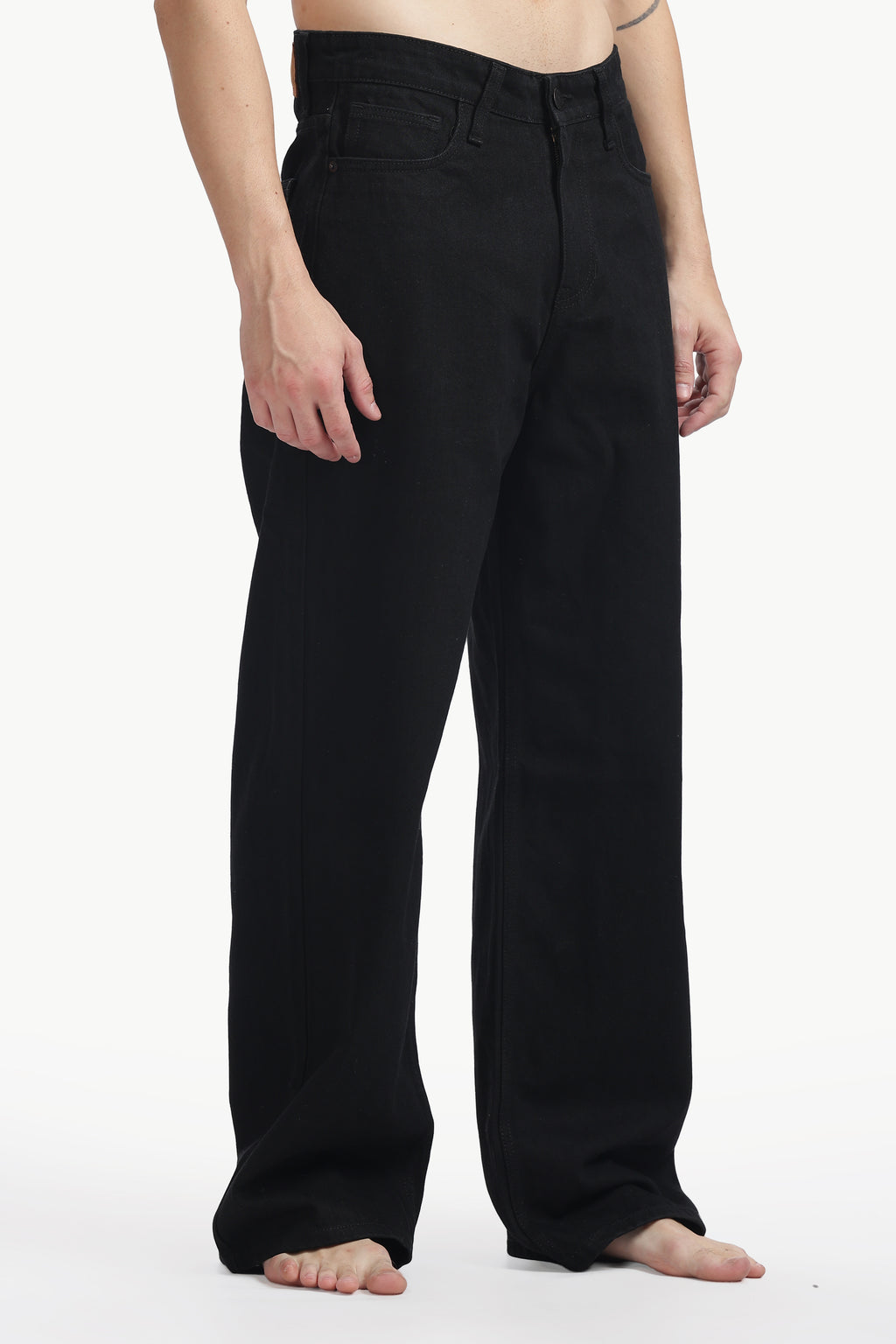Jet Black Relaxed Wide Jeans