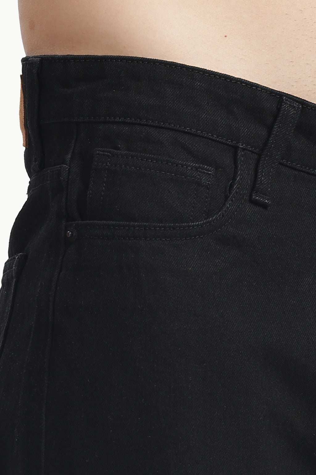 Jet Black Relaxed Wide Jeans