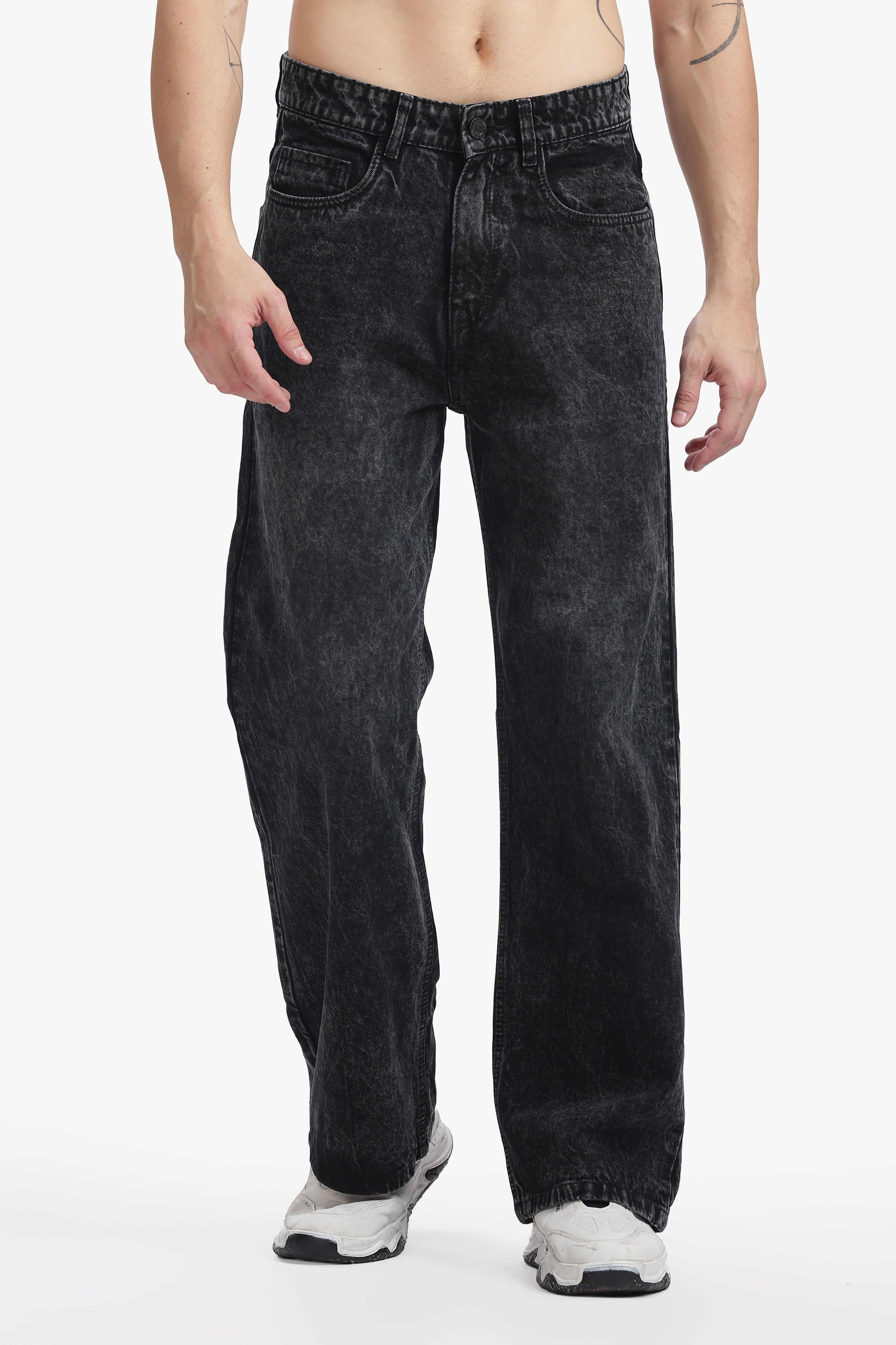 Noir Fade Relaxed Wide Jeans
