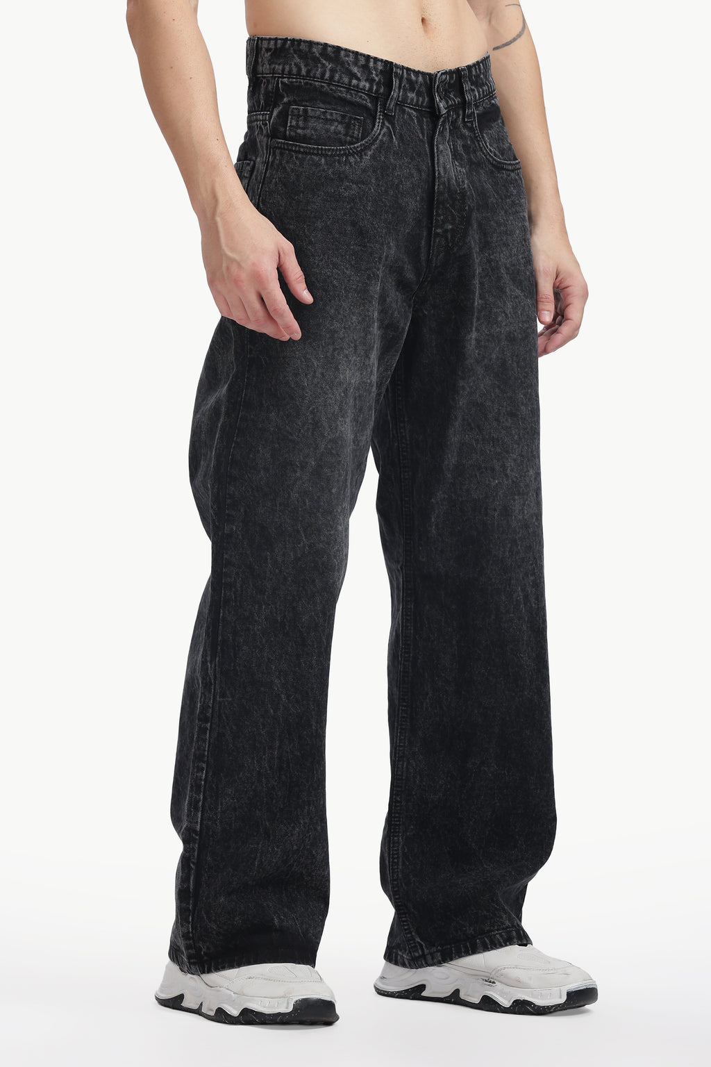 Noir Fade Relaxed Wide Jeans