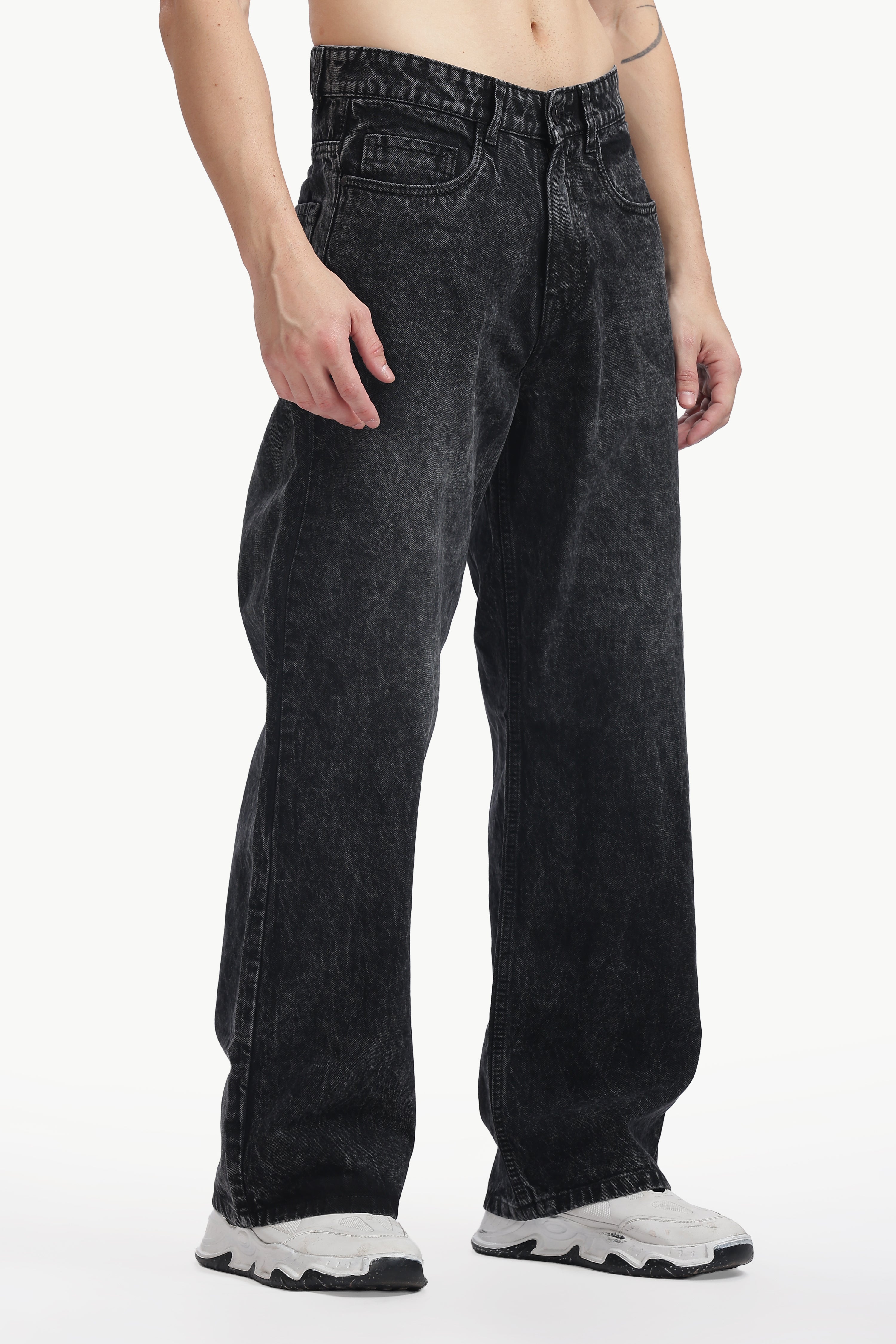 Noir Fade Relaxed Wide Jeans