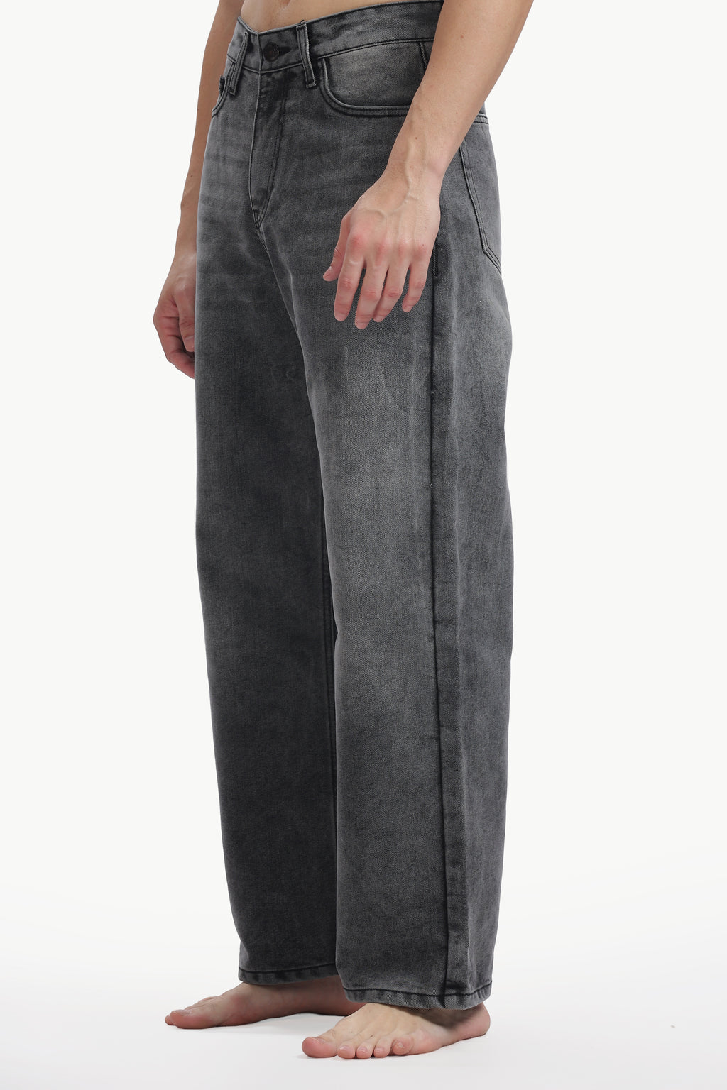 Slate Black Wide Straight Jeans