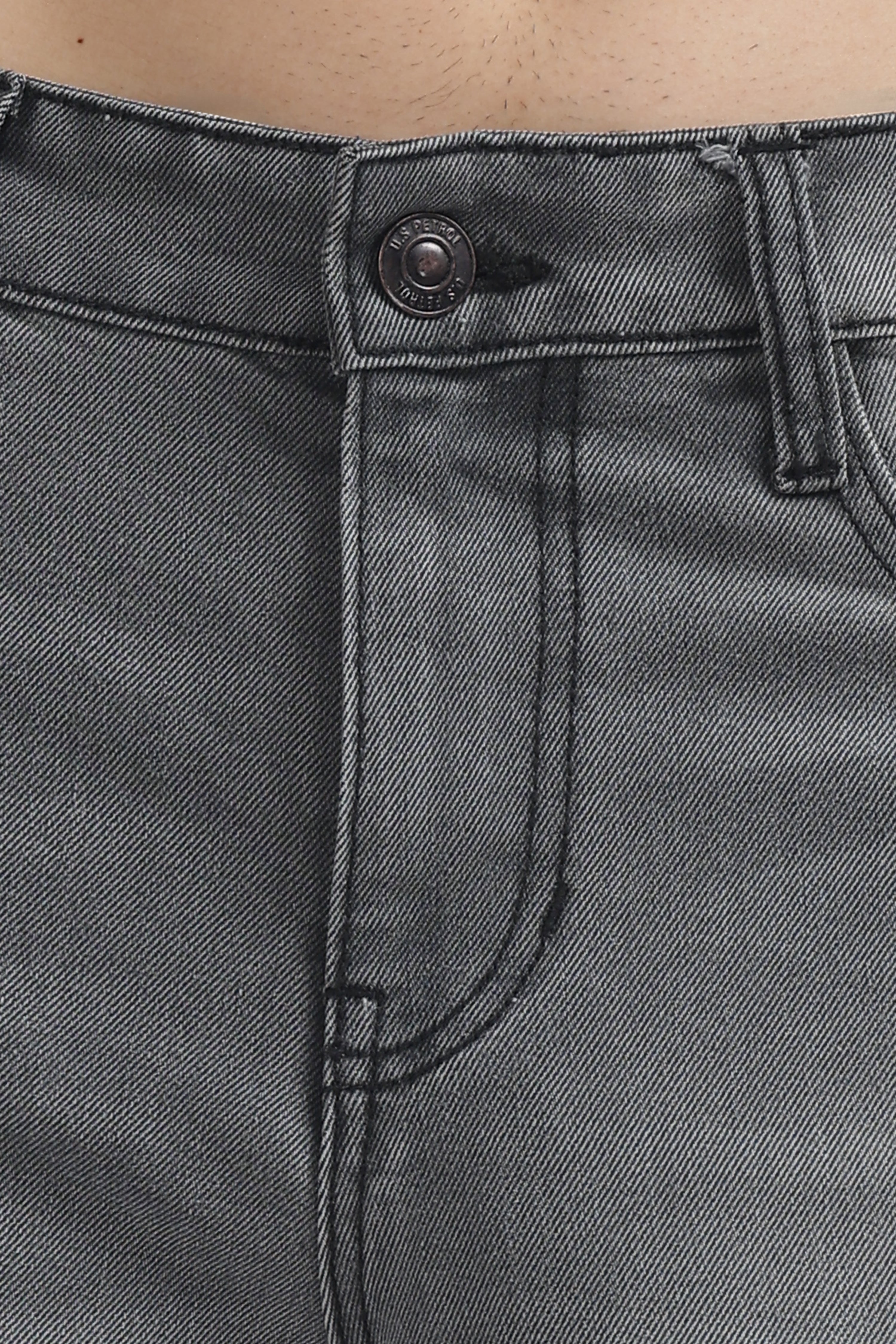Ash Grey Relaxed Straight Jeans