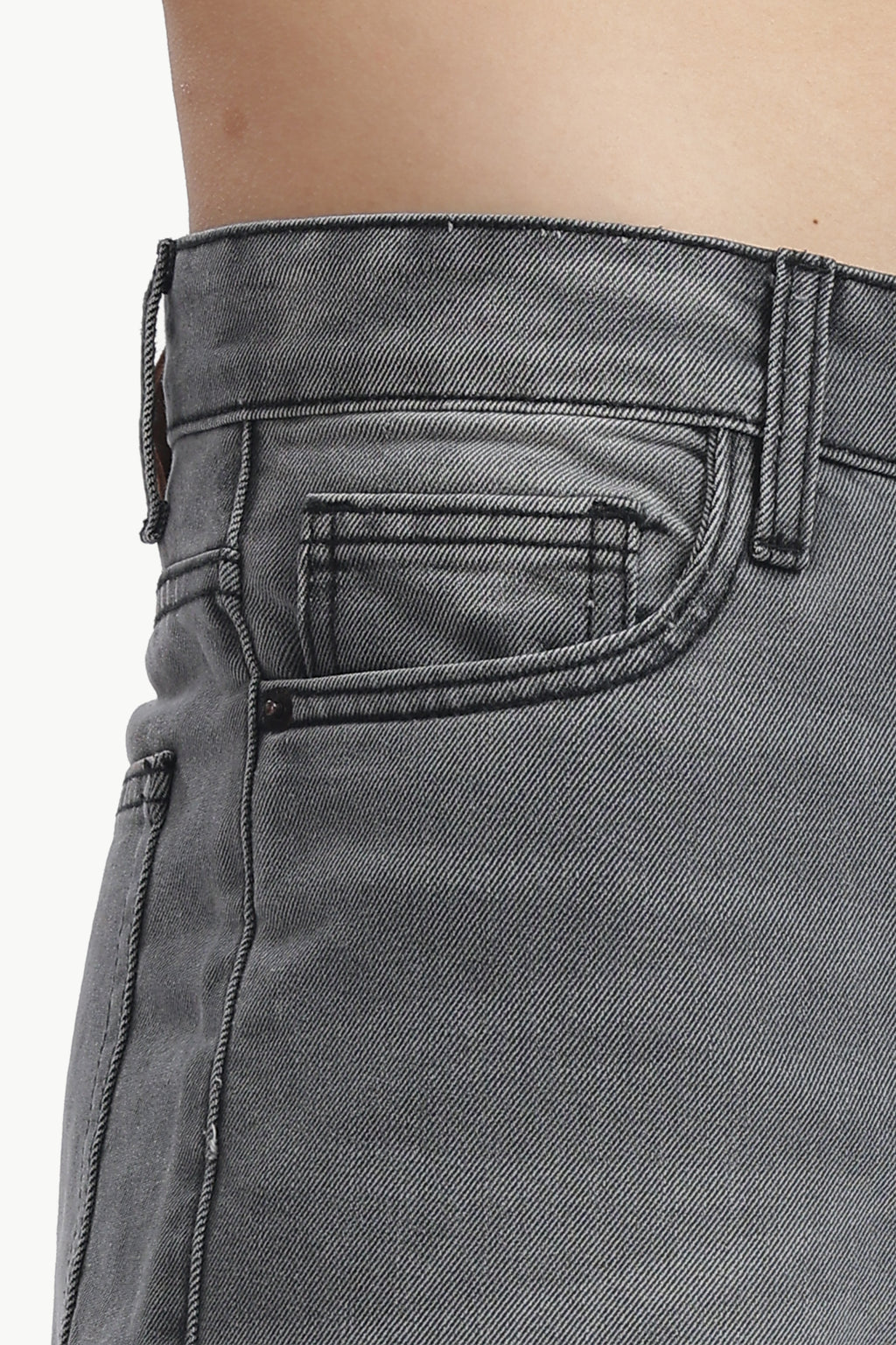 Ash Grey Relaxed Straight Jeans