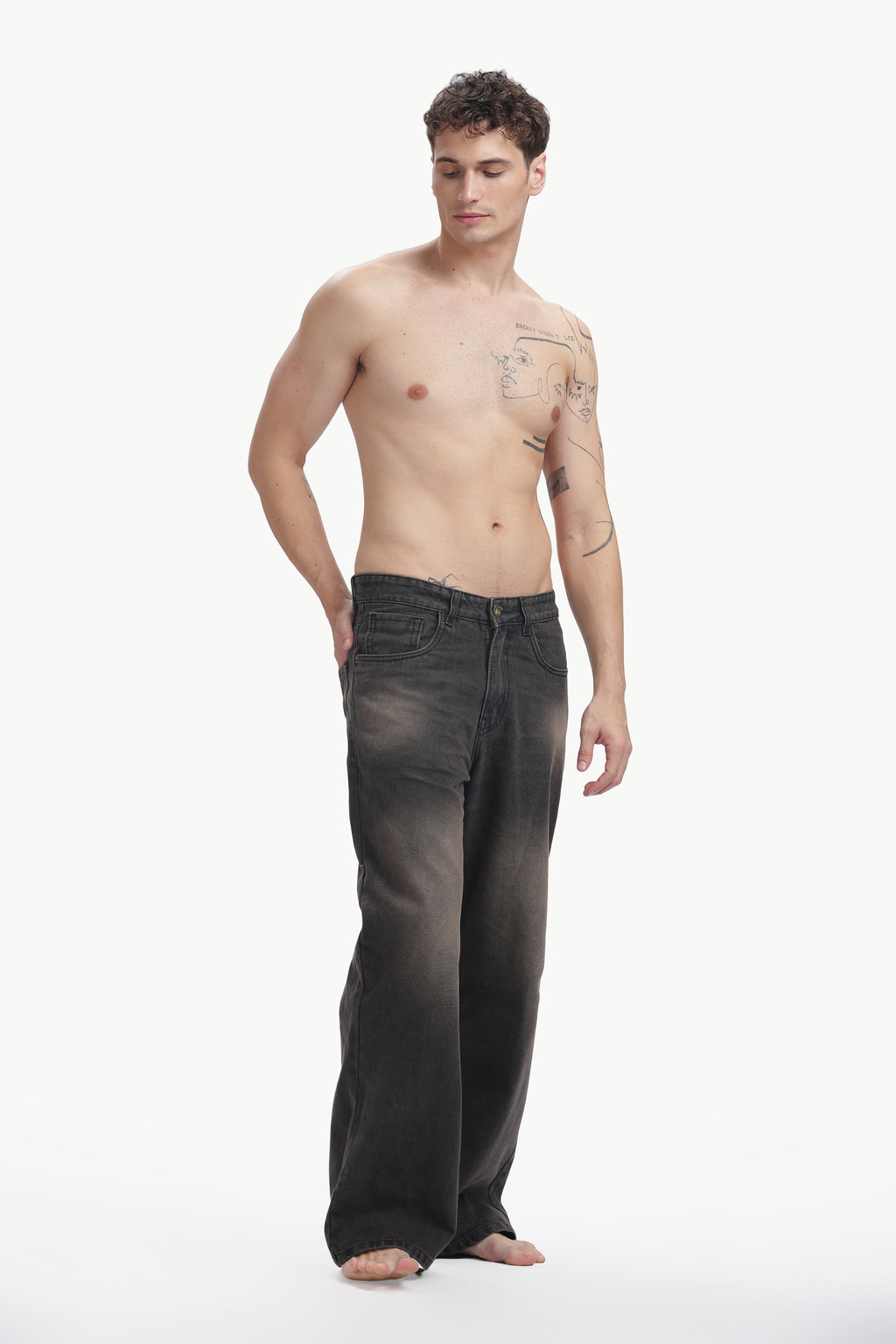 Charcoal Dust Wide Jeans