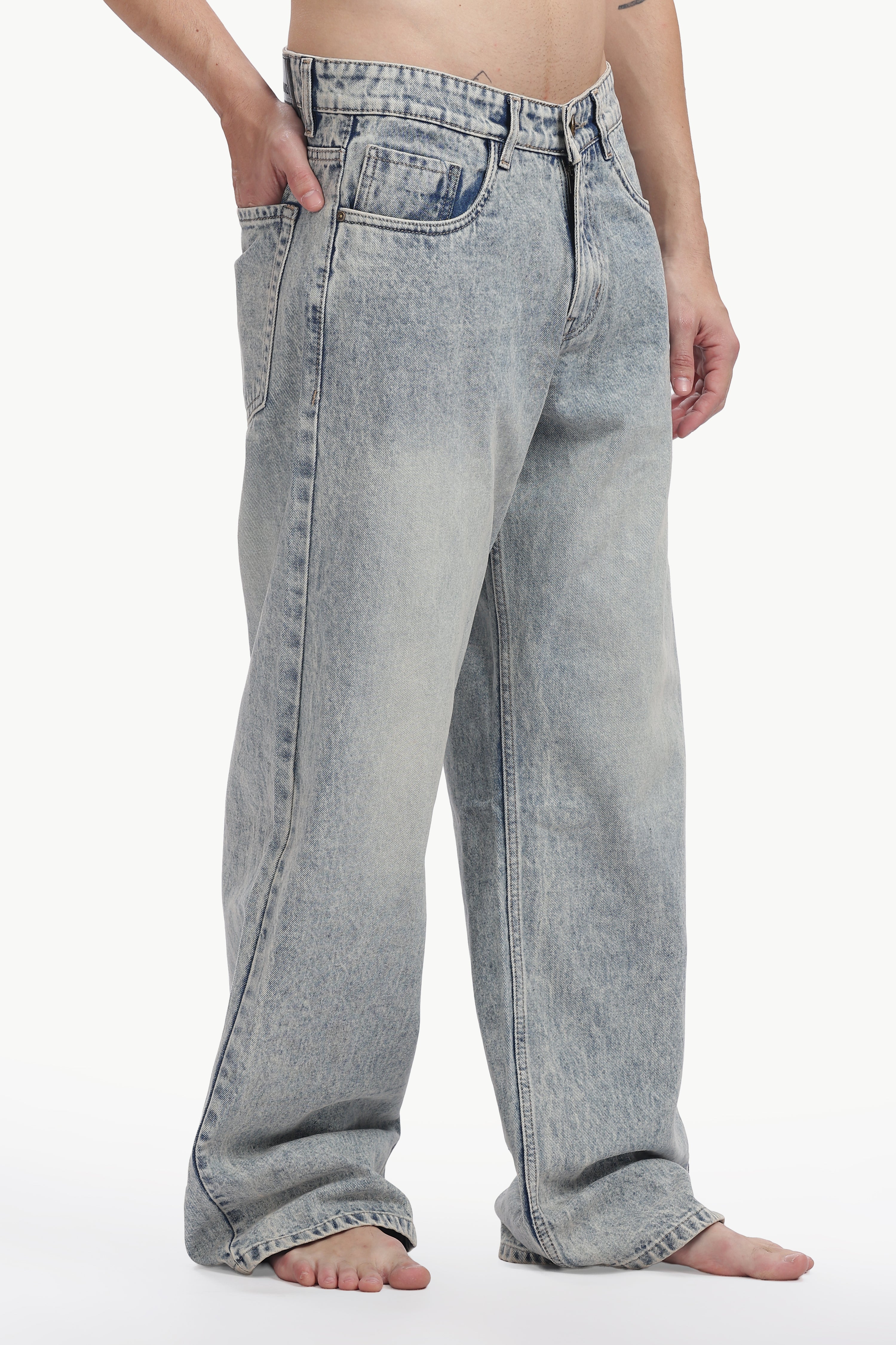 Silver Frost Baggy Jeans
