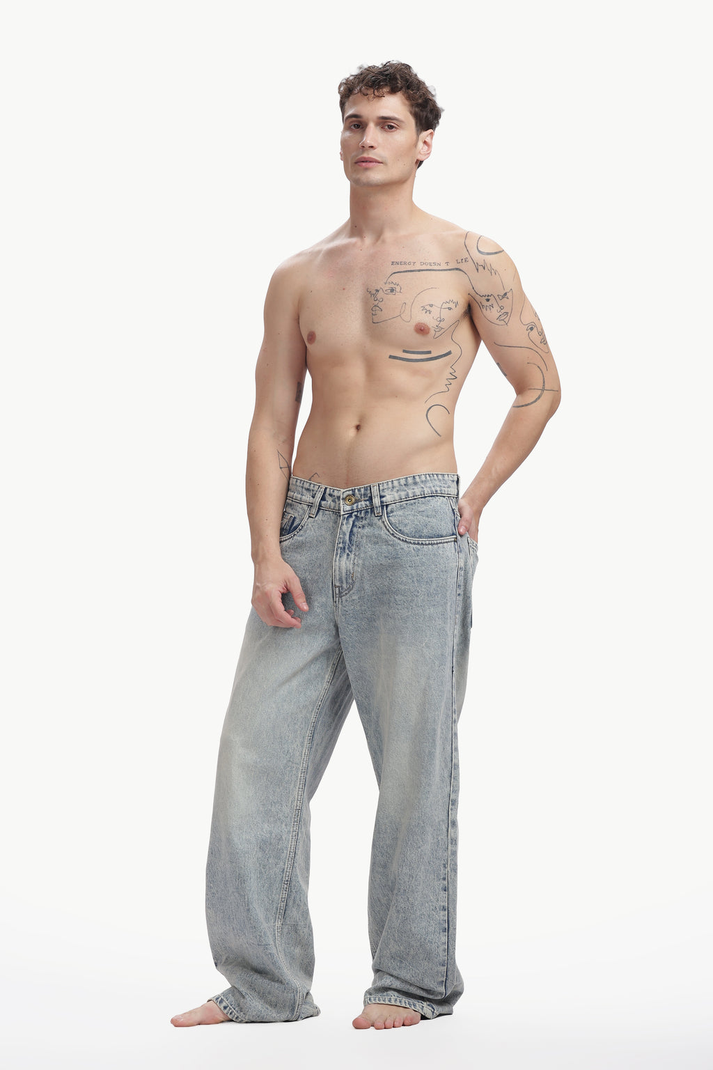 Silver Frost Baggy Jeans