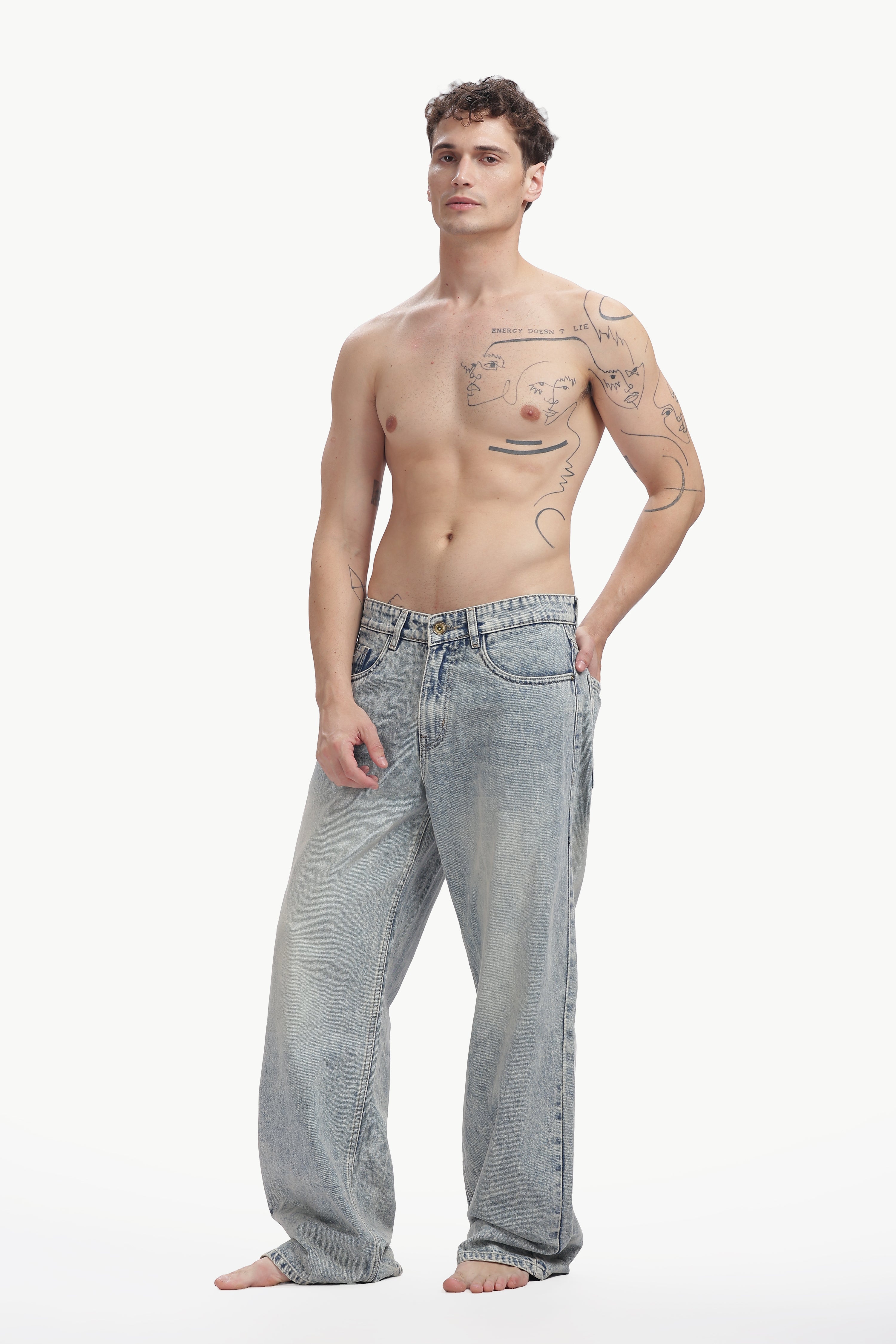Silver Frost Baggy Jeans