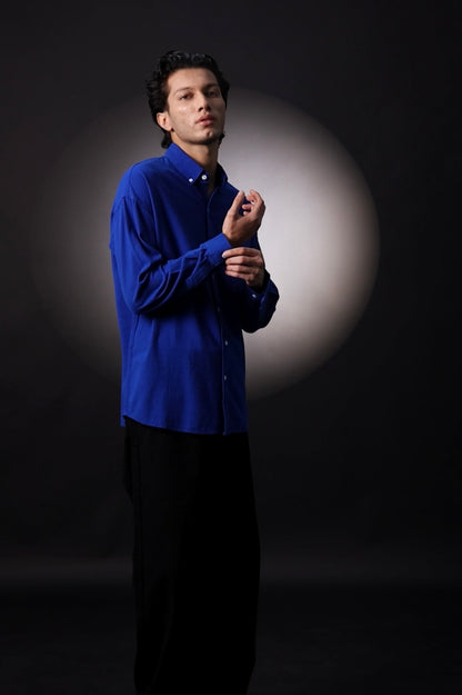 REGULAR FIT PLAIN SHIRT ROYAL BLUE