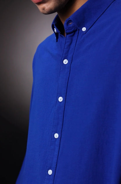 REGULAR FIT PLAIN SHIRT ROYAL BLUE