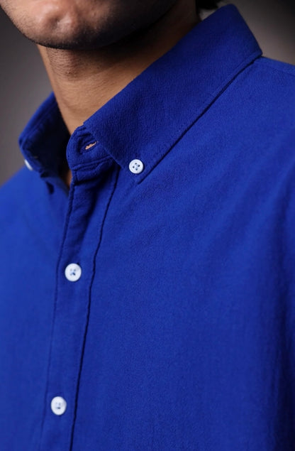 REGULAR FIT PLAIN SHIRT ROYAL BLUE