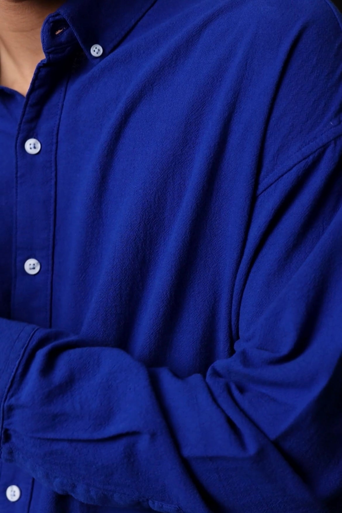 REGULAR FIT PLAIN SHIRT ROYAL BLUE